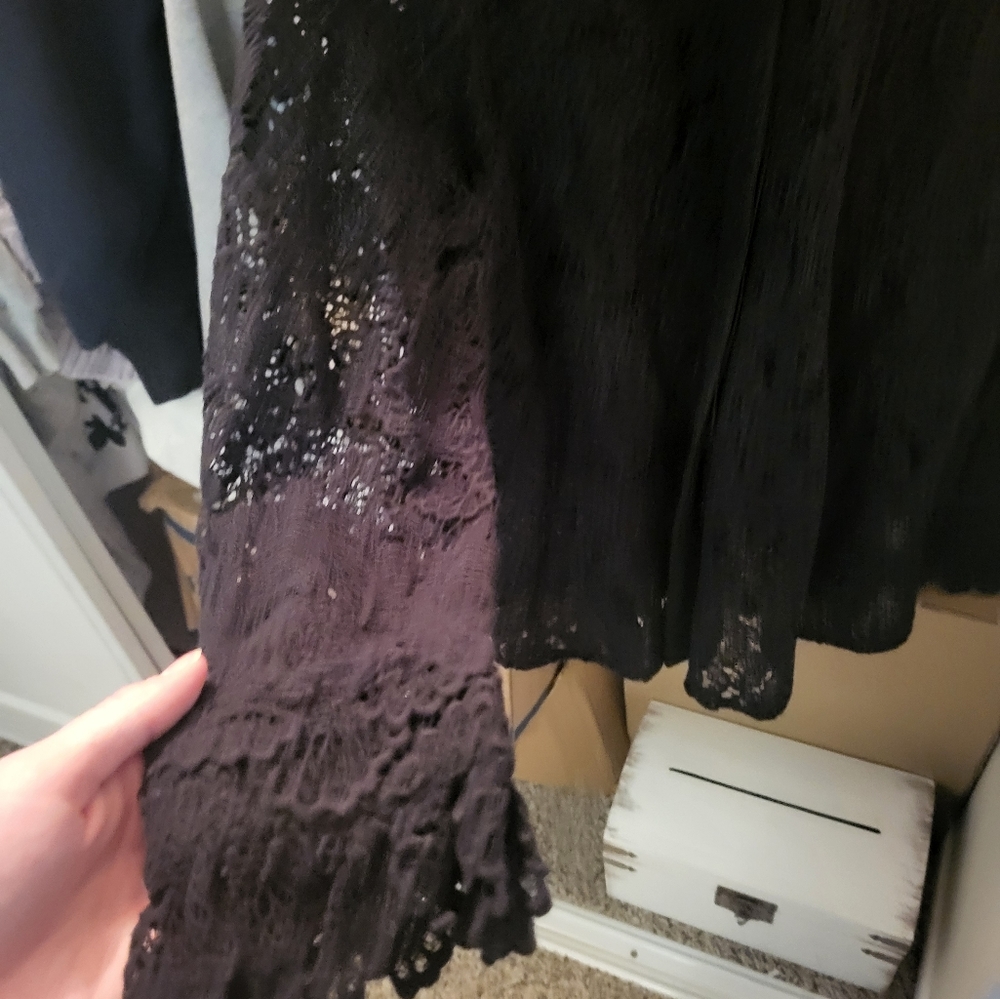 Soft surroundings lace black top